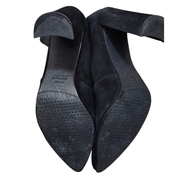 Stuart Weitzman Clinger Black Suede Booties - Size 9.5 M - Picture 9 of 14